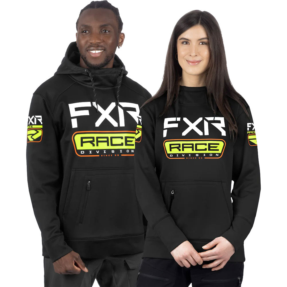 FXR Race Div Tech Pullover Hoodie Black/Hi-Vis Unisex-Adult