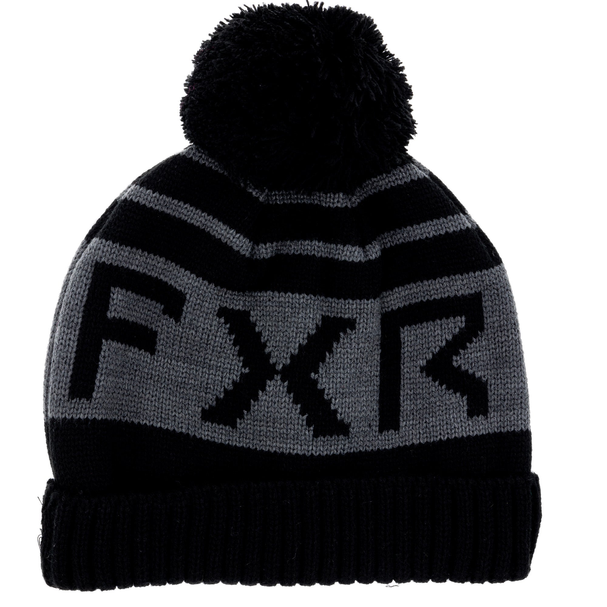 FXR  Youth Helium Beanie Soft Acrylic Classic Skull Fit Fold Up Rib Cuff Pompom - One Size