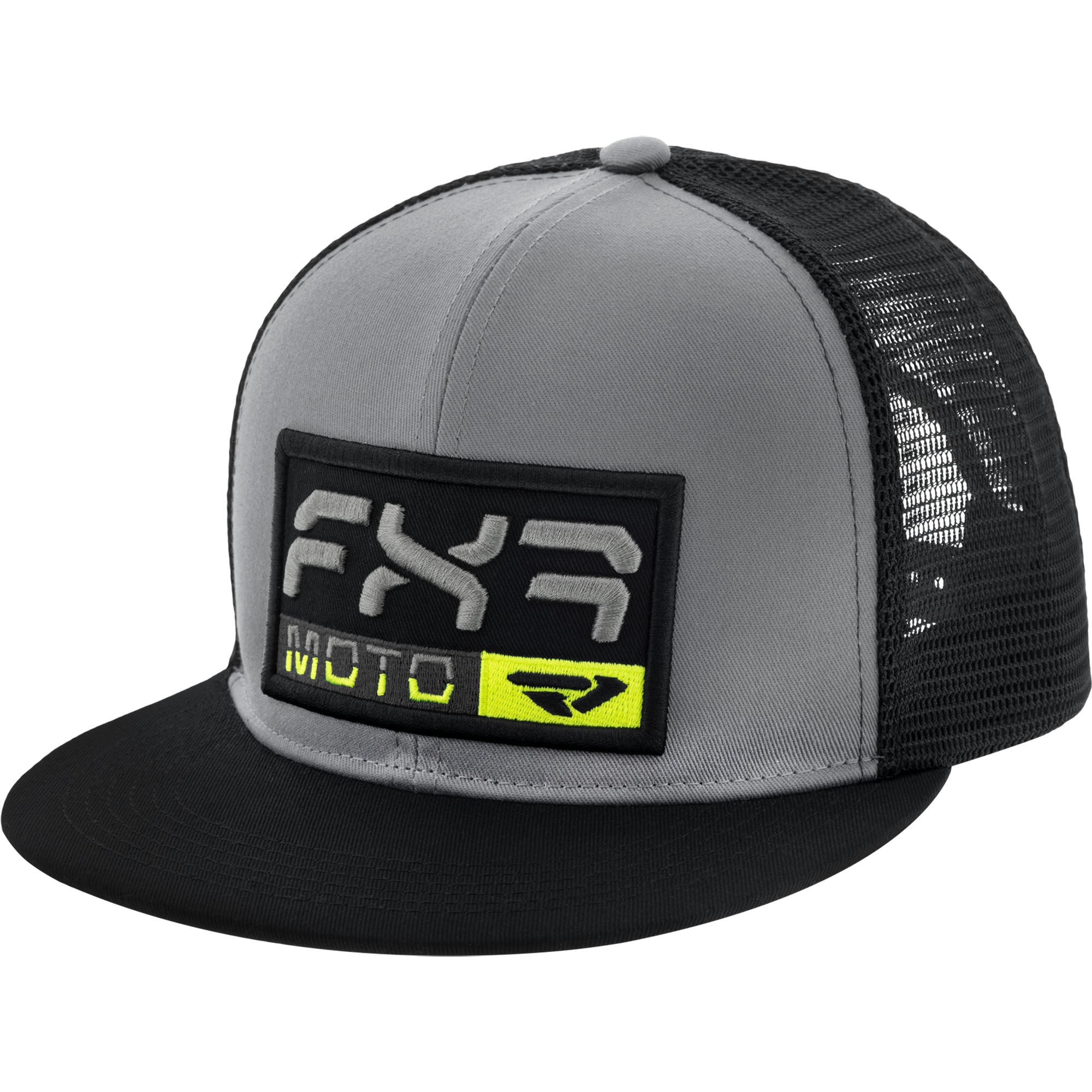 FXR  Youth Moto Baseball Hat Cap Nylon Mesh Snap-Back Flat Brim Casual - One Size