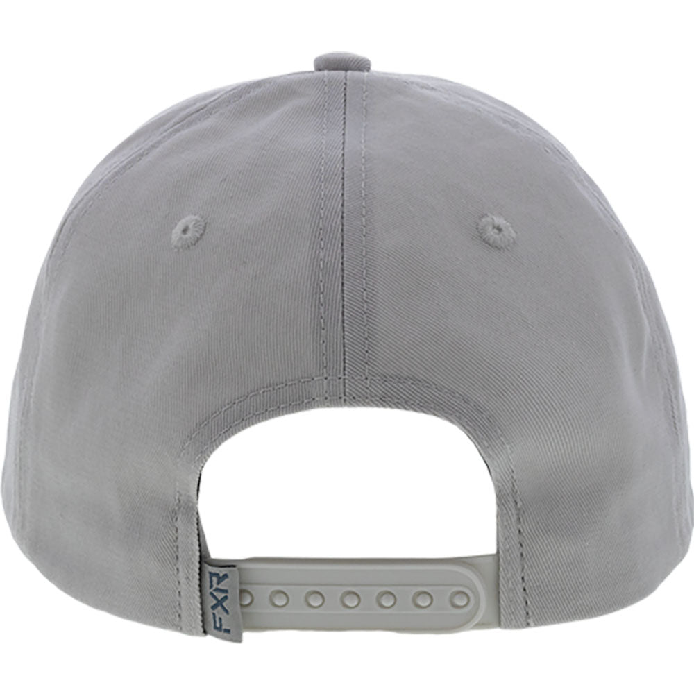 FXR  Podium Hat Snap Back Embroidered Logo Curved Brim Cotton Grey Dark Steel