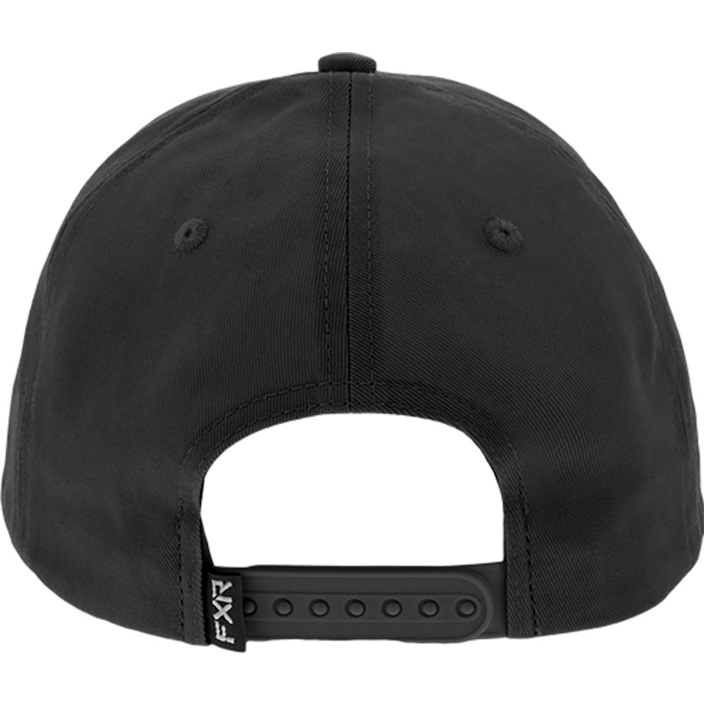 FXR  Podium Hat Snap Back Embroidered Logo Curved Brim Cotton Black Bone