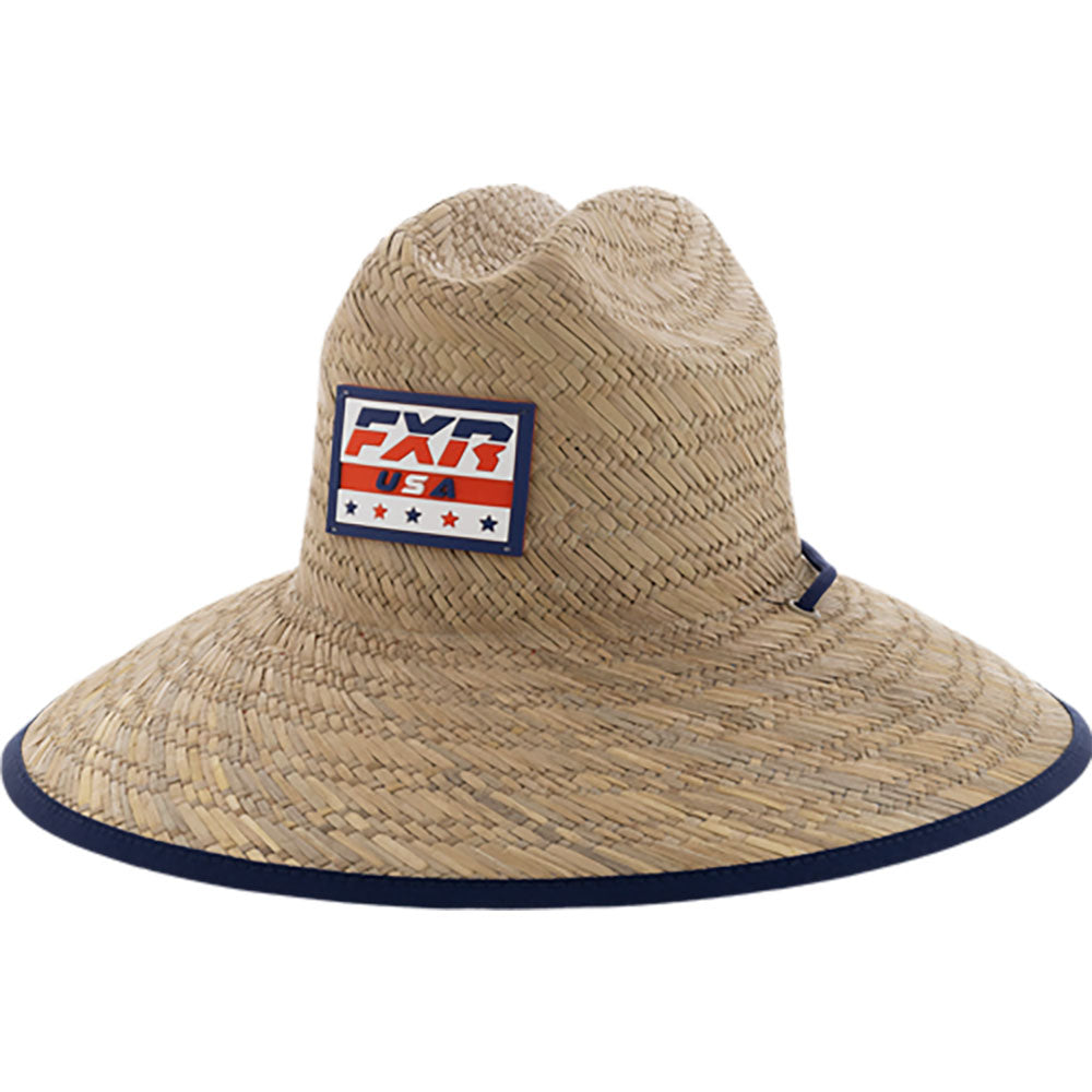 FXR  Shoreside Straw Hat Adjustable Chin Strap Full Printed Brim - Youth