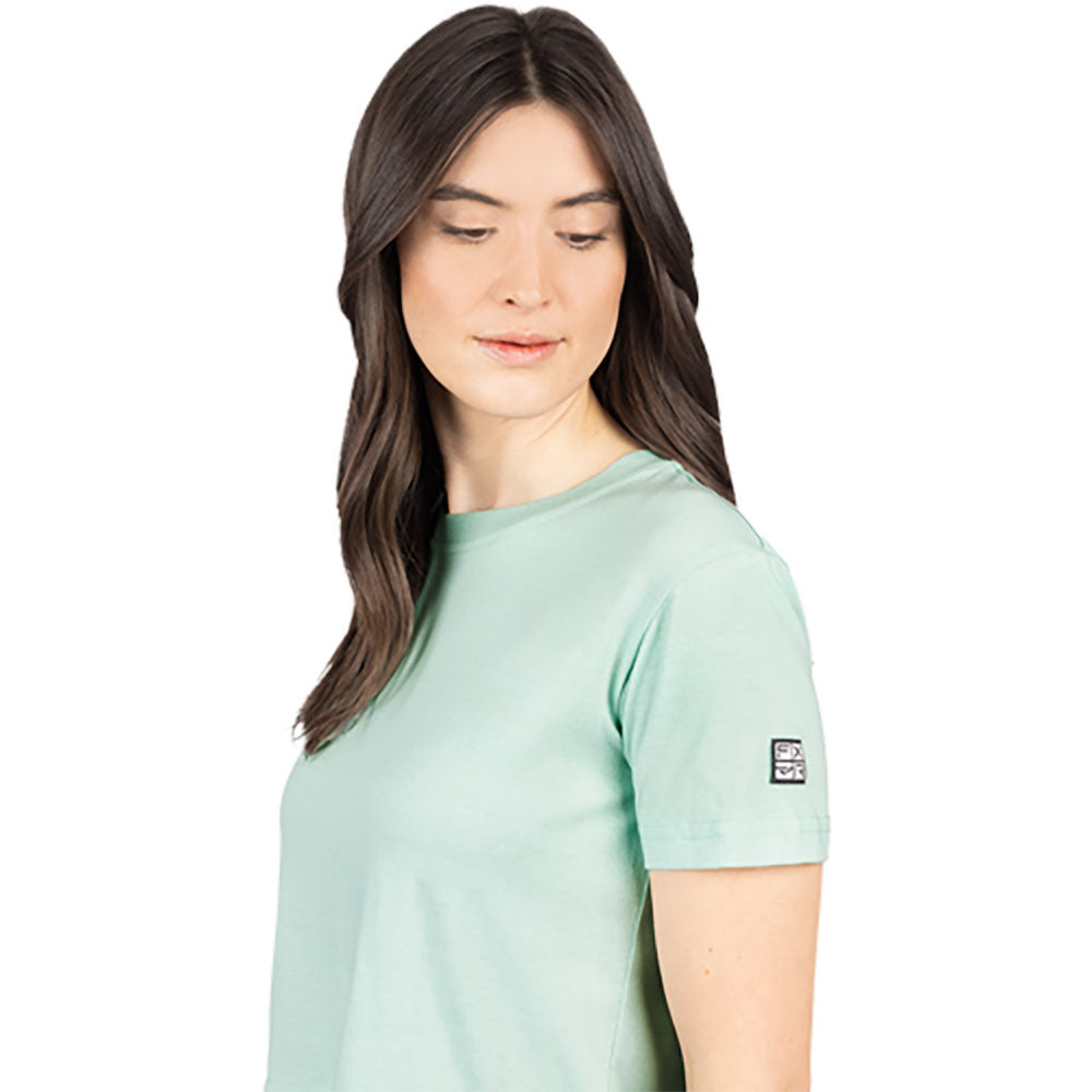 FXR  Womens Align Crop T-Shirt Tee Crew Neck Soft Cotton Blend Casual Light Sage