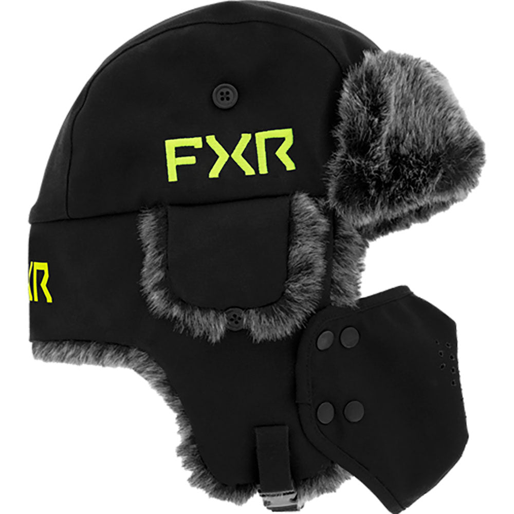 FXR  Trapper Hat DWR Faux Fur Lining Cotton Snap-on Mask Youth