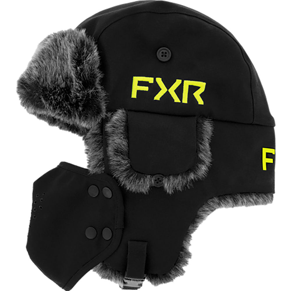 FXR  Trapper Hat DWR Faux Fur Lining Cotton Snap-on Mask Youth