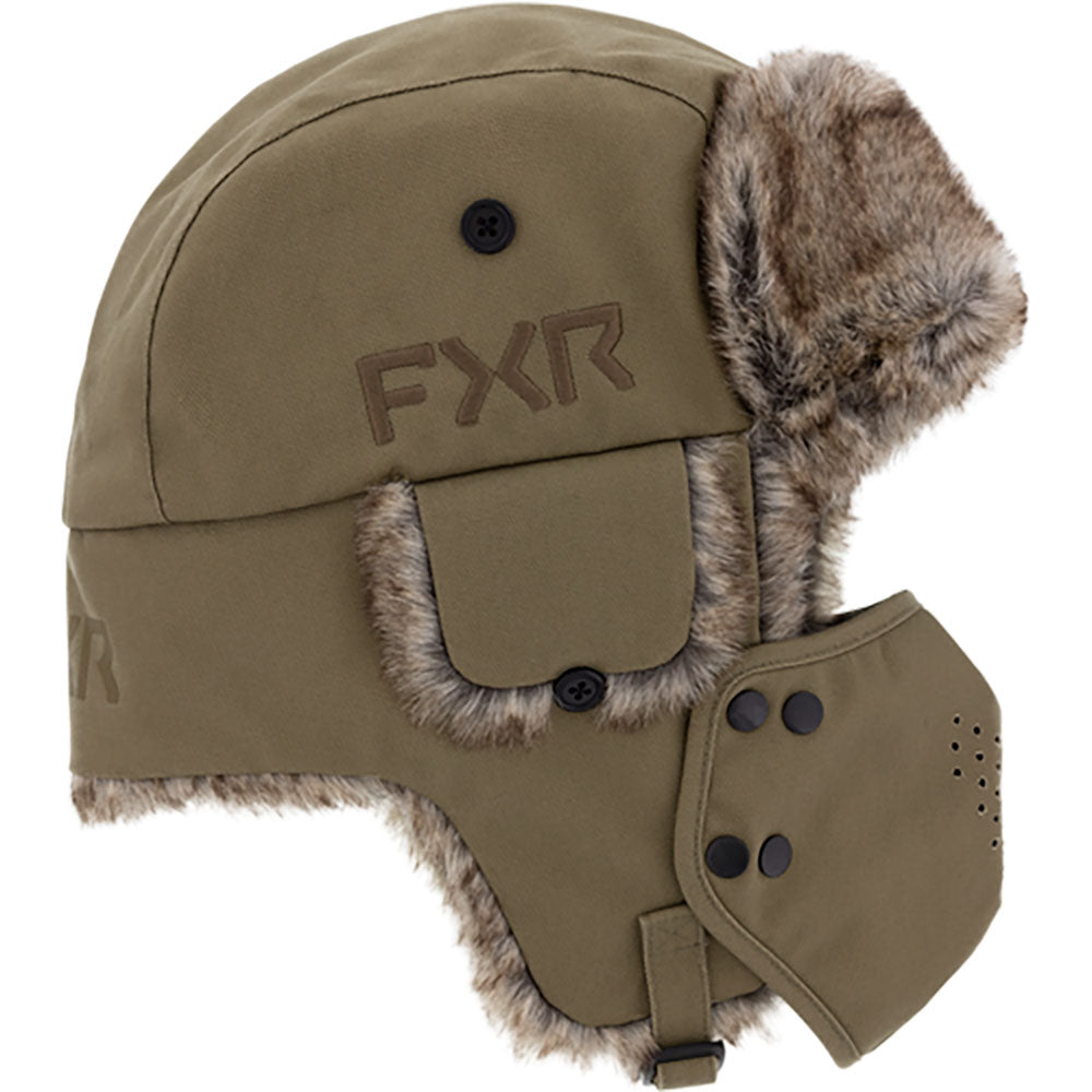 FXR  Trapper Hat DWR Faux Fur Lining Cotton Snap-on Mask Youth