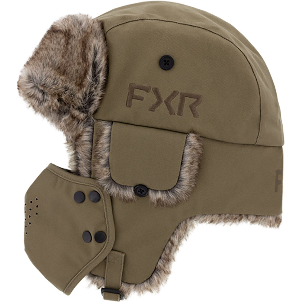 FXR  Trapper Hat DWR Faux Fur Lining Cotton Snap-on Mask Youth