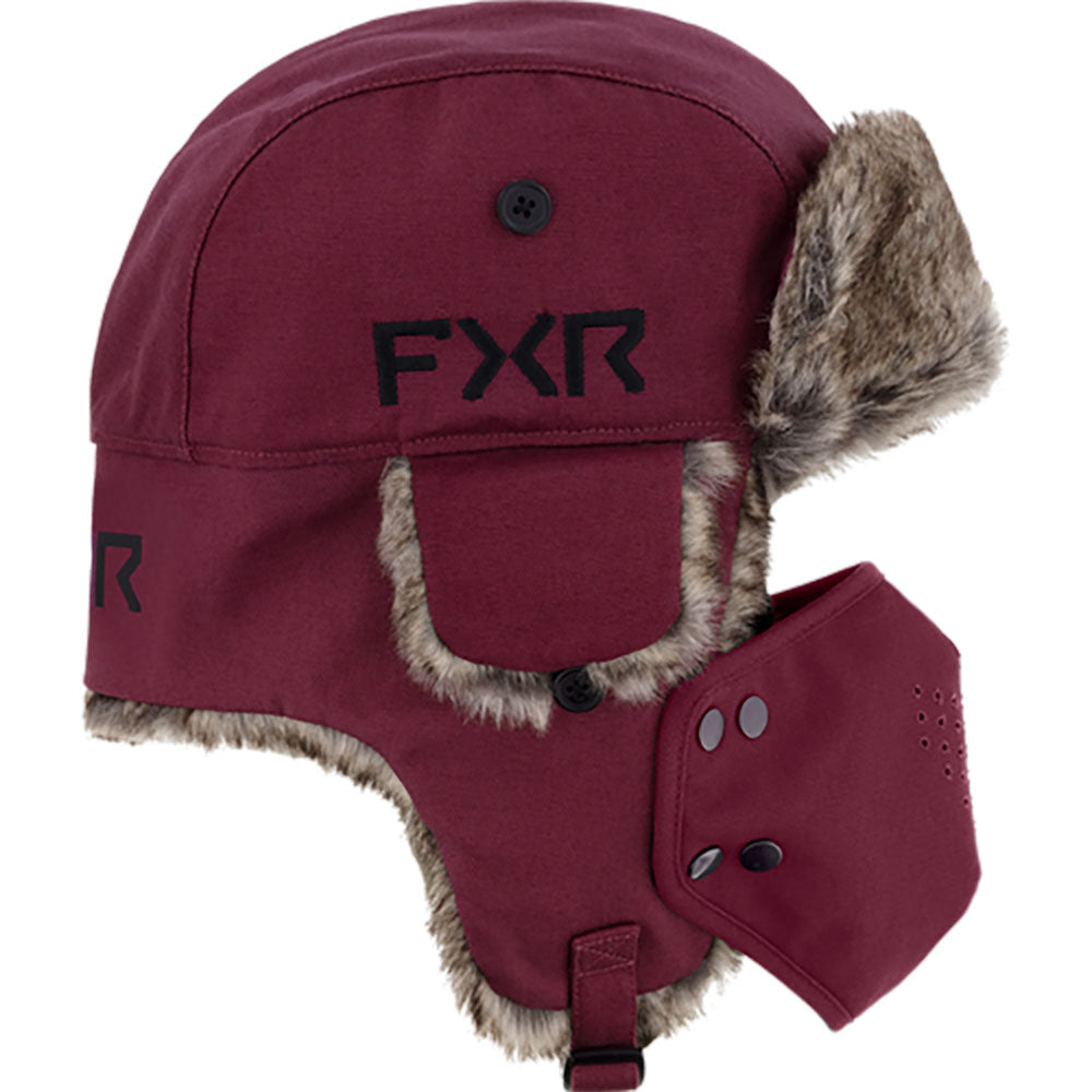 FXR  Trapper Hat DWR Faux Fur Lining Cotton Snap-on Mask Youth