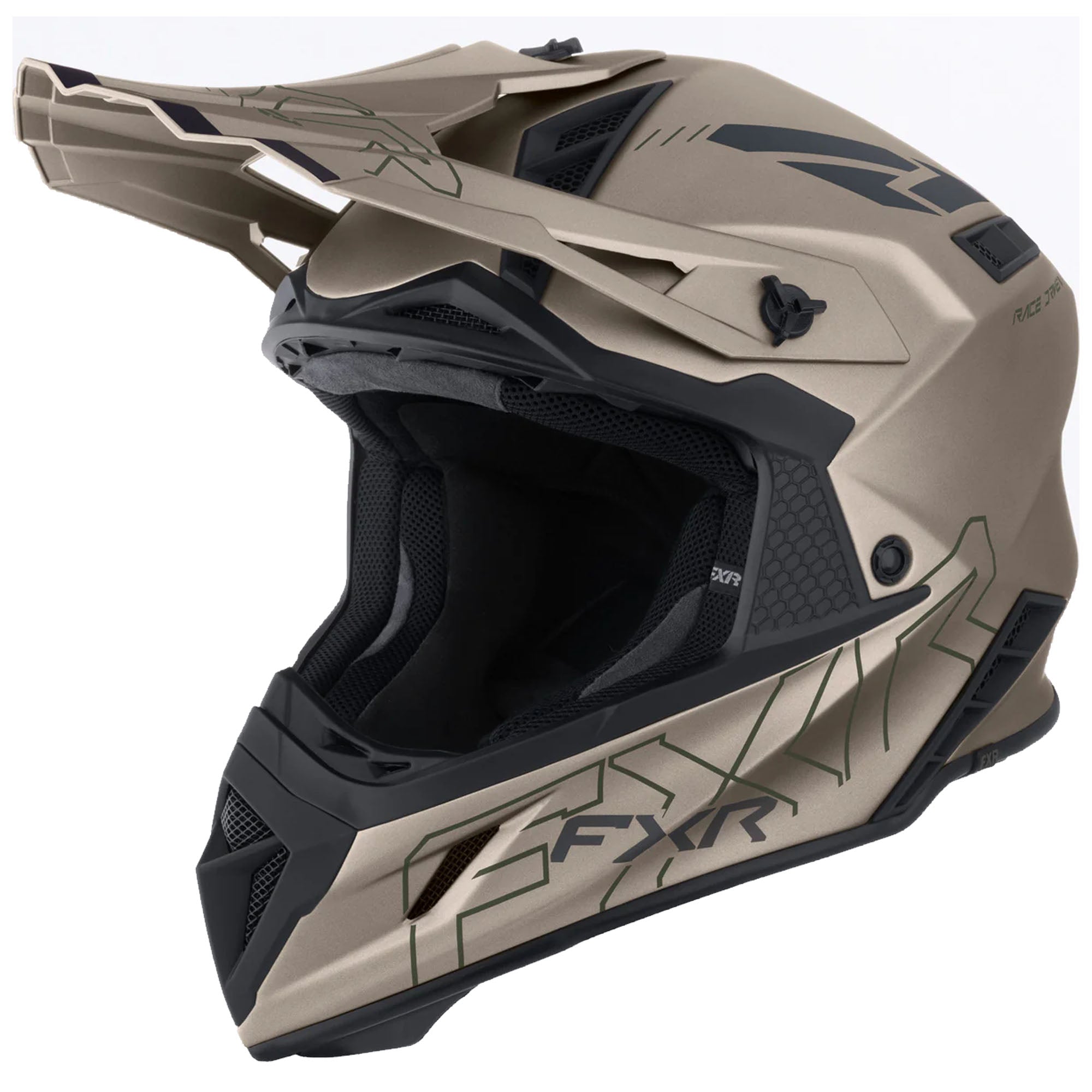 FXR  Helium Prime Helmet Lightweight Quick-Release Fiberglass Stone Army FMVSS 218