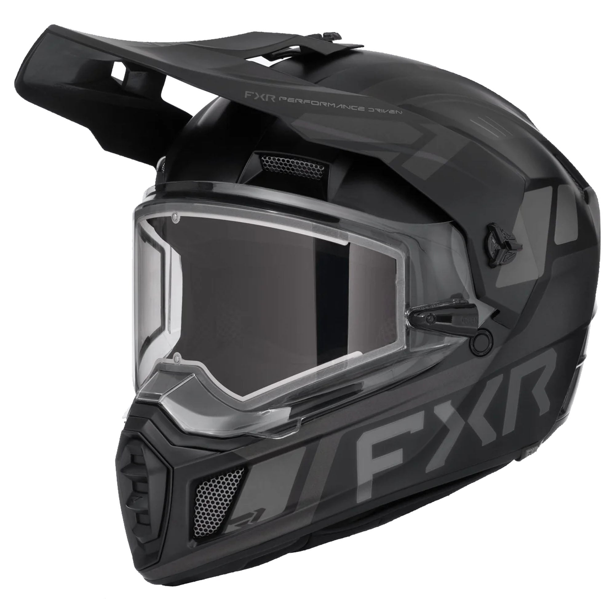 FXR  Clutch X Helmet w Electric Shield Heated Light Quick-Release Black Ops FMVSS 218