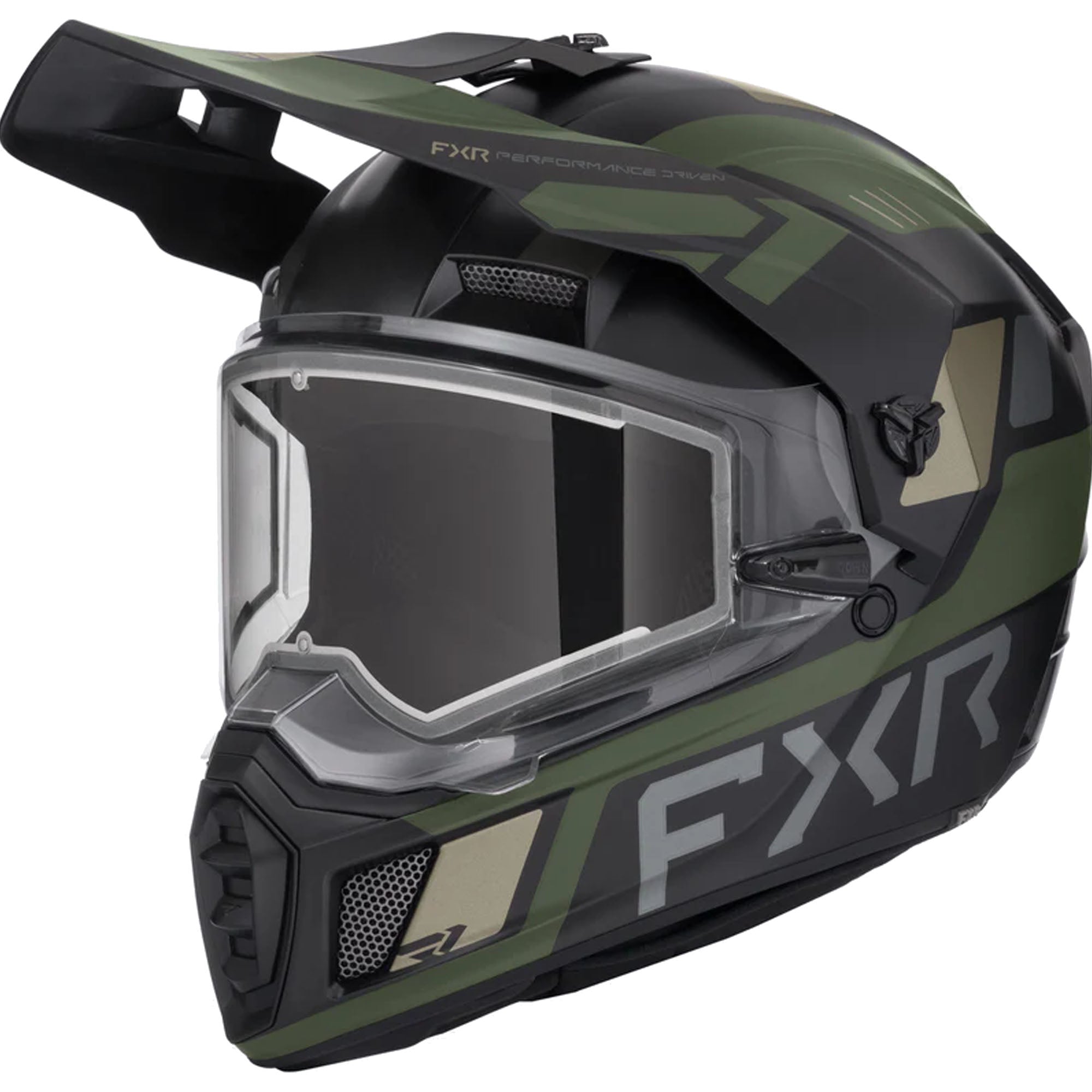 FXR Clutch X Helmet w/ Electric Shield Black/Army Unisex-Adult
