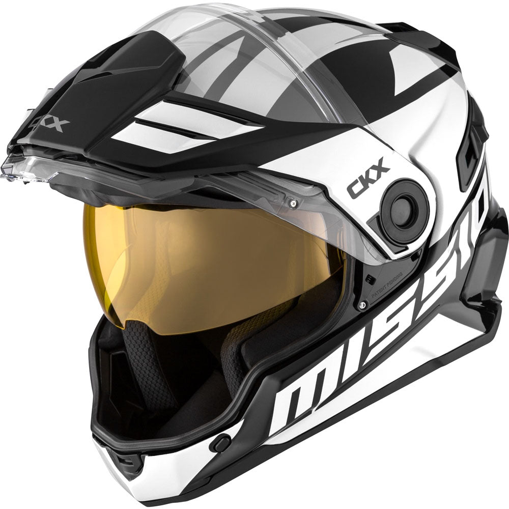 CKX  White Mission Ams Full Face Snowmobile Helmet Space Electric Shield FMVSS218