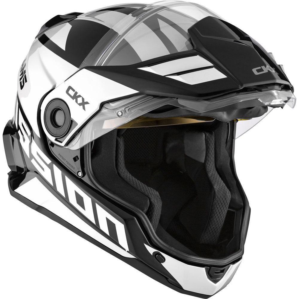 CKX  White Mission Ams Full Face Snowmobile Helmet Space Electric Shield FMVSS218