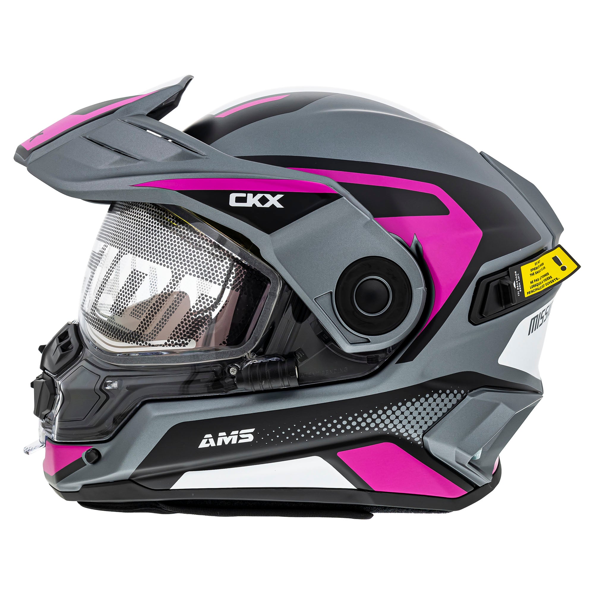 CKX  Mission AMS Full Face Snowmobile Helmet Optic Anti-Fog Scratch Matte Pink
