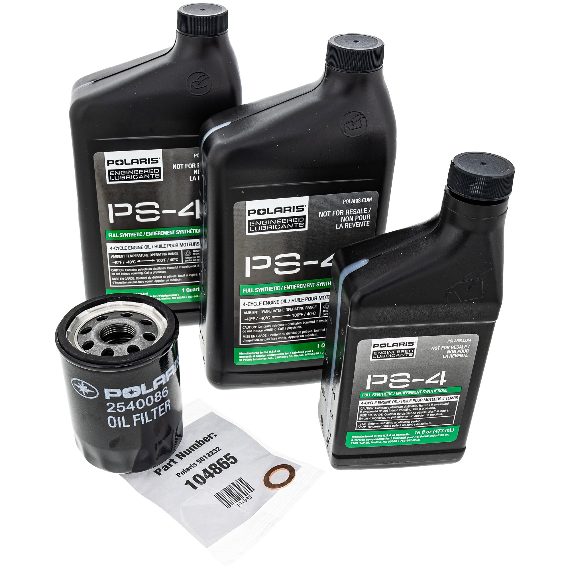 Polaris FKFSK20098 PS-4 Full Service Oil Change Kit with Filter AGL Demand Drive RZR