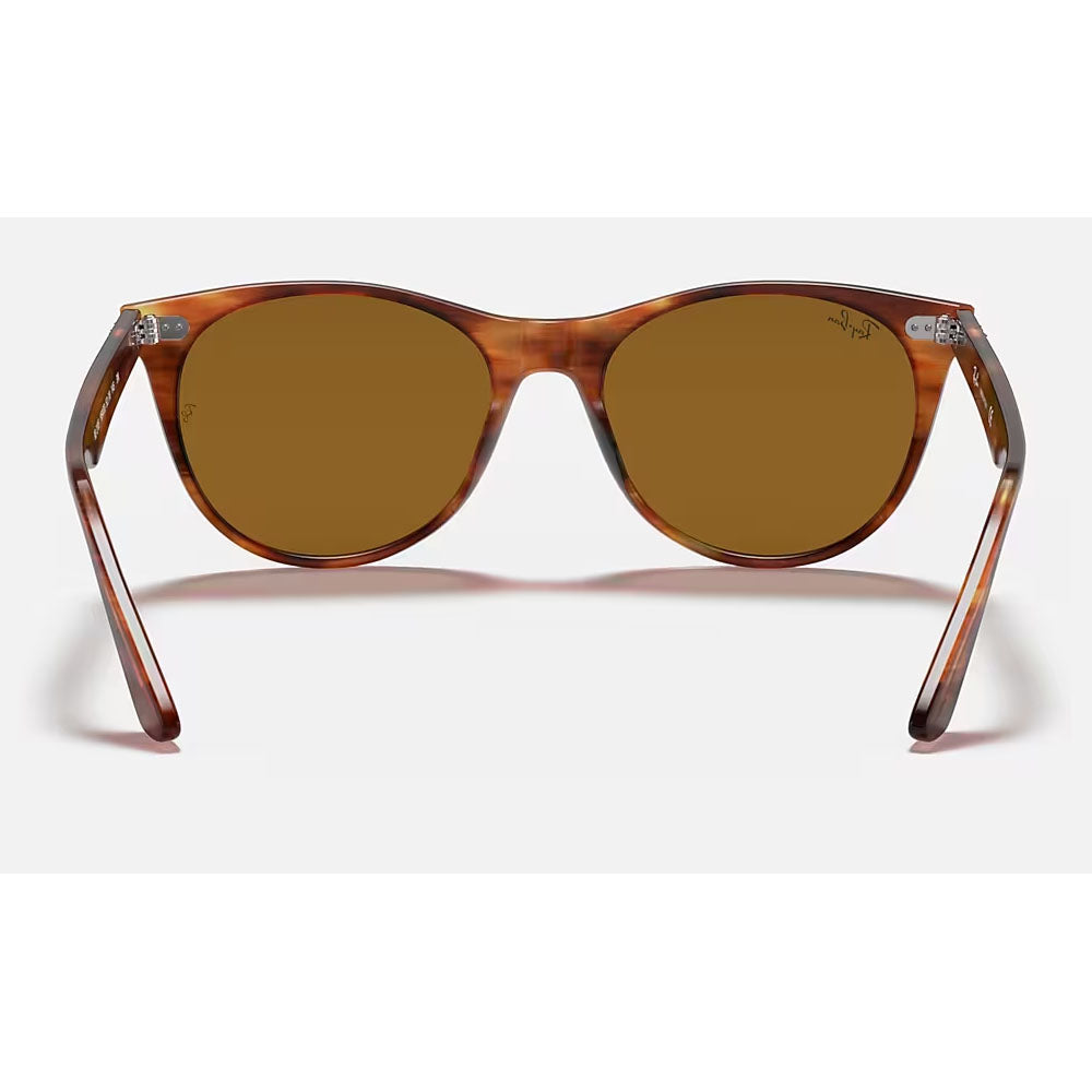 Ray-Ban RB2185-954/33-52 RB2185 Wayfarer II Round Sunglasses, Striped Havana B-15 Brown,