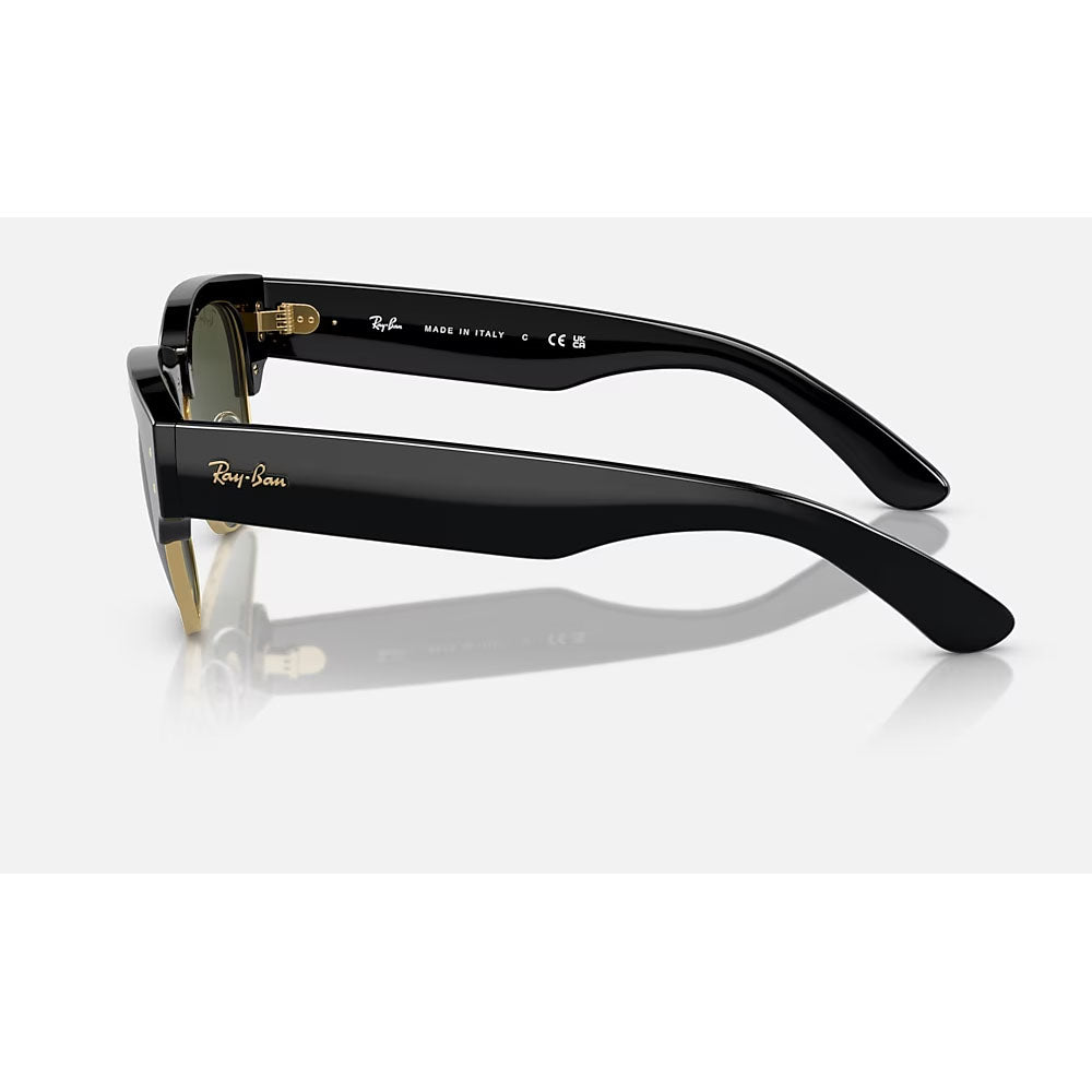 Ray-Ban RB0316S-901/31-50 RB0316S Mega Clubmaster Square Sunglasses, Black on Gold Green,