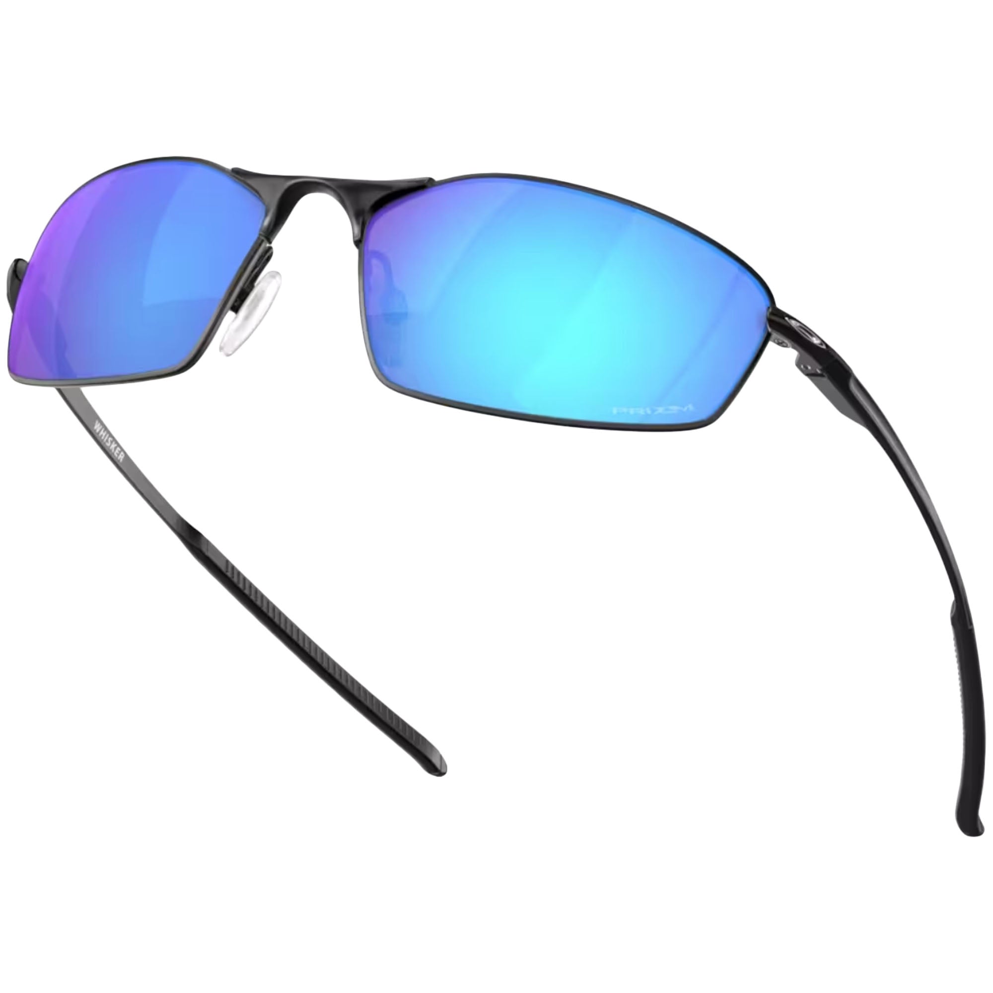 Oakley OO4141-1460 Men's OO4141 Whisker Oval Sunglasses Satin Black Prizm Sapphire 60 mm