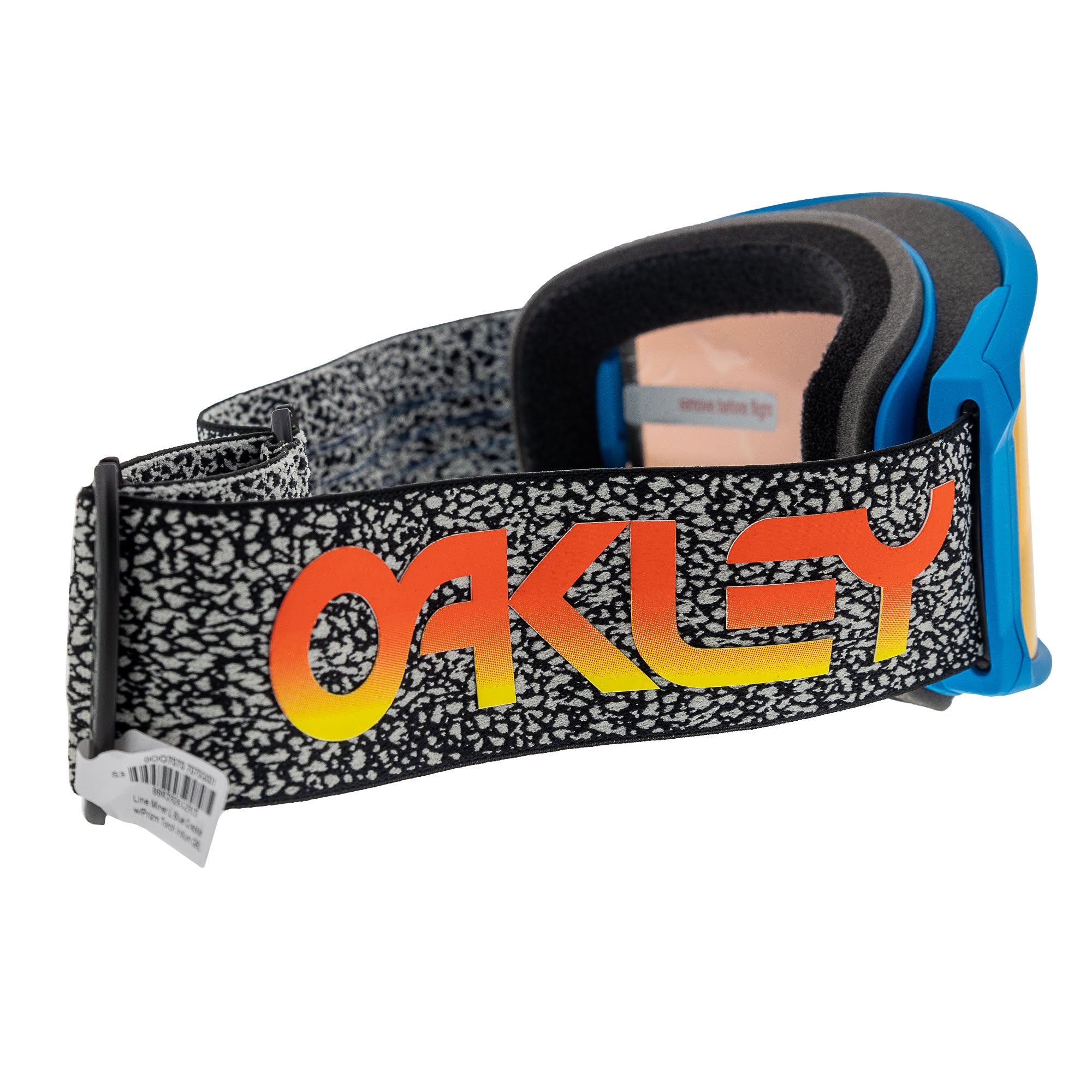 Oakley  Line Miner Snow Goggles Prizm Torch Iridium Lenses Blue Crackle Strap