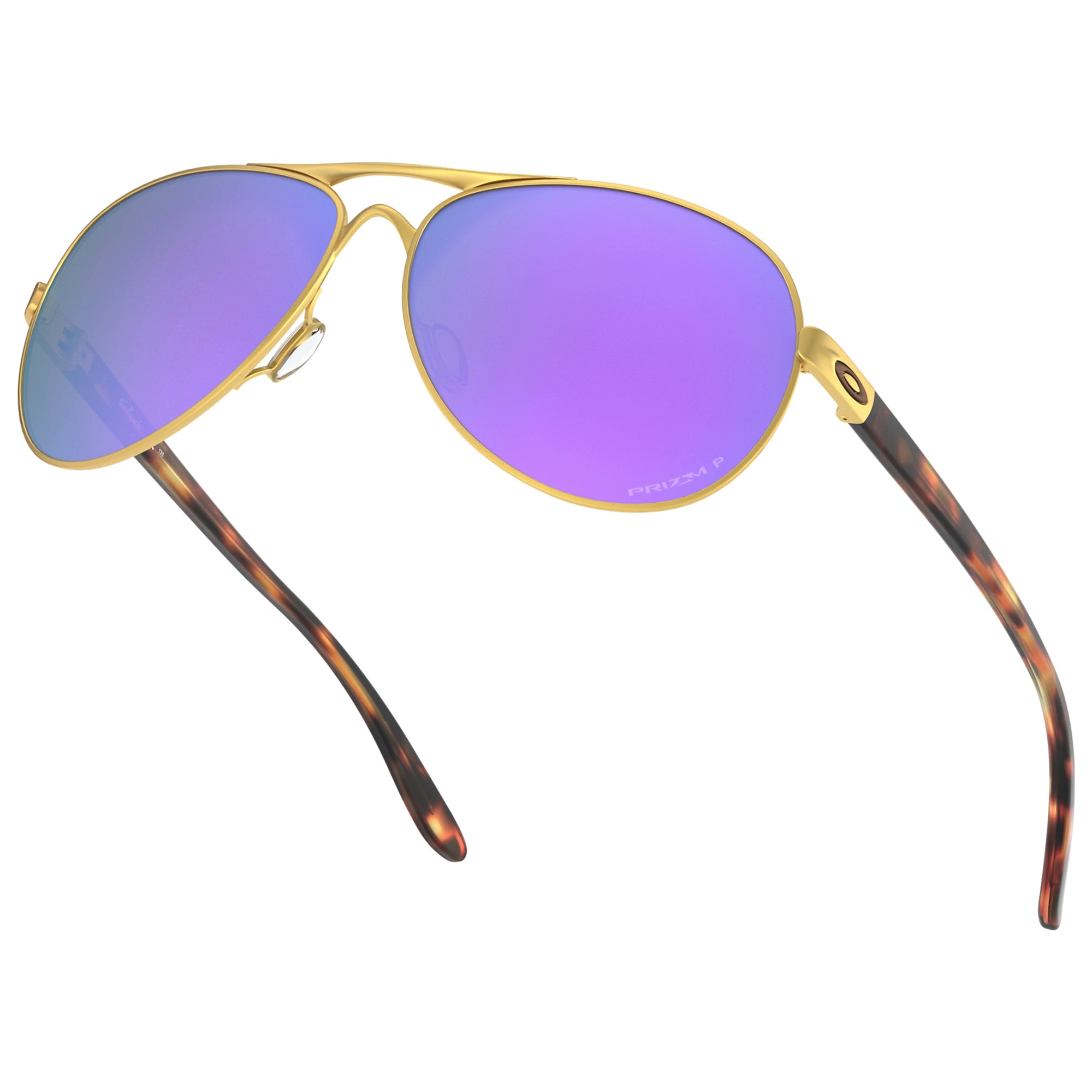 Oakley OO4079-3959 Womens Feedback Sunglasses Satin Gold Frame Prizm Violet Polarized Lens