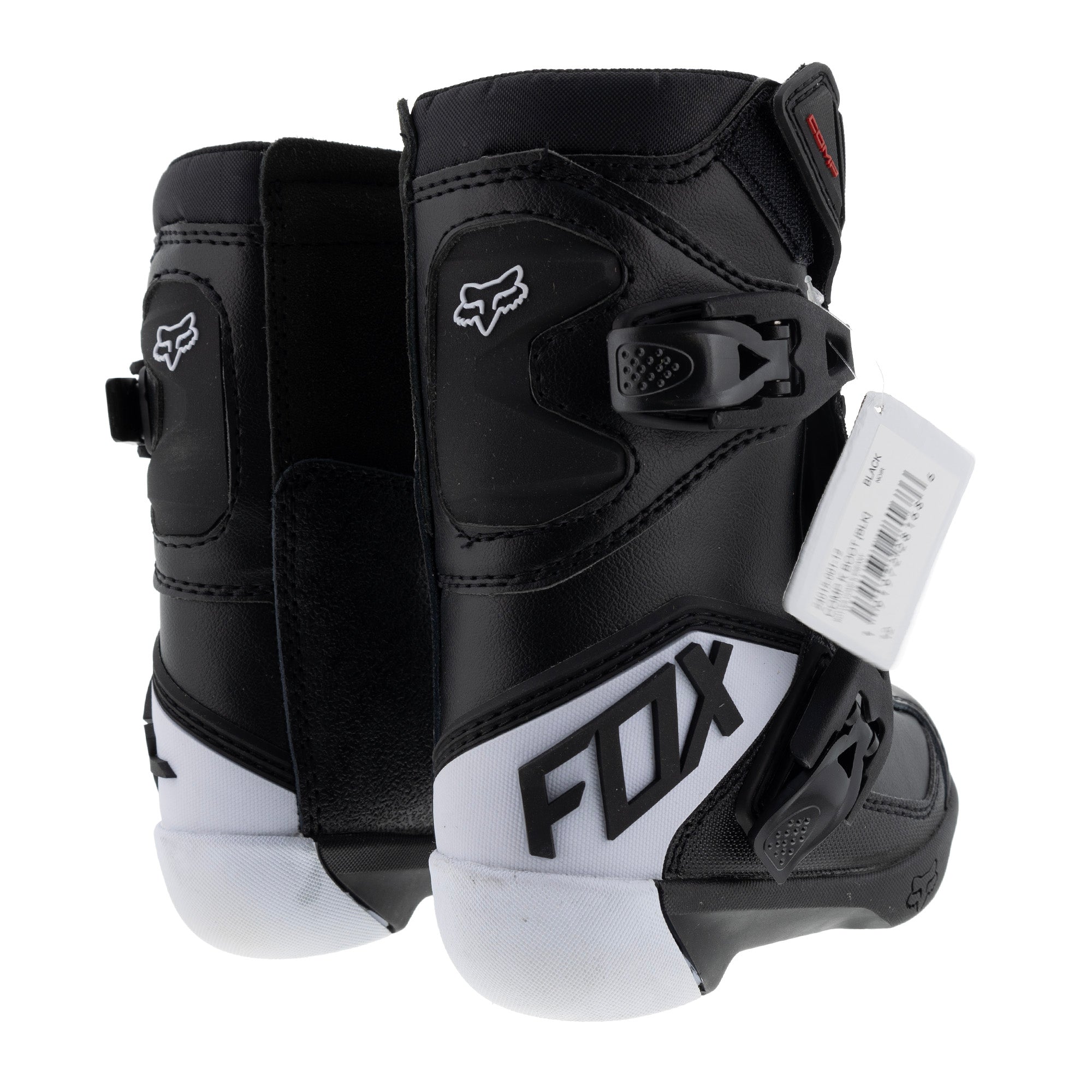 Fox Racing 24015-001-12 Youth Comp K Boots Easy Buckles TPR Shin Plate Burn Guard Black -