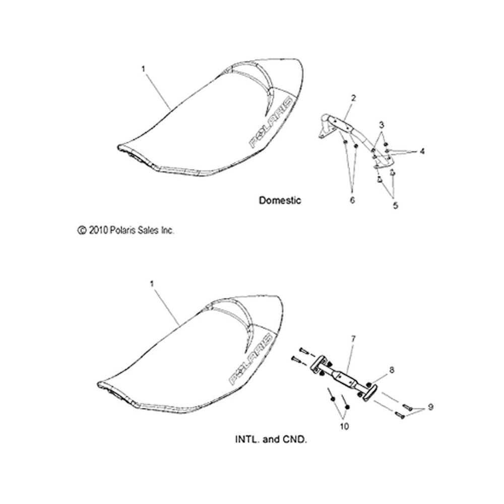Polaris 1015424-067 Gloss Black Support Seat Switchback RMK IQ 800 550 600 700
