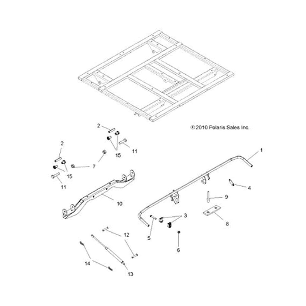 Polaris 1016882-329 Black E-Coat Pivot Box Frame Sportsman Big Boss 800