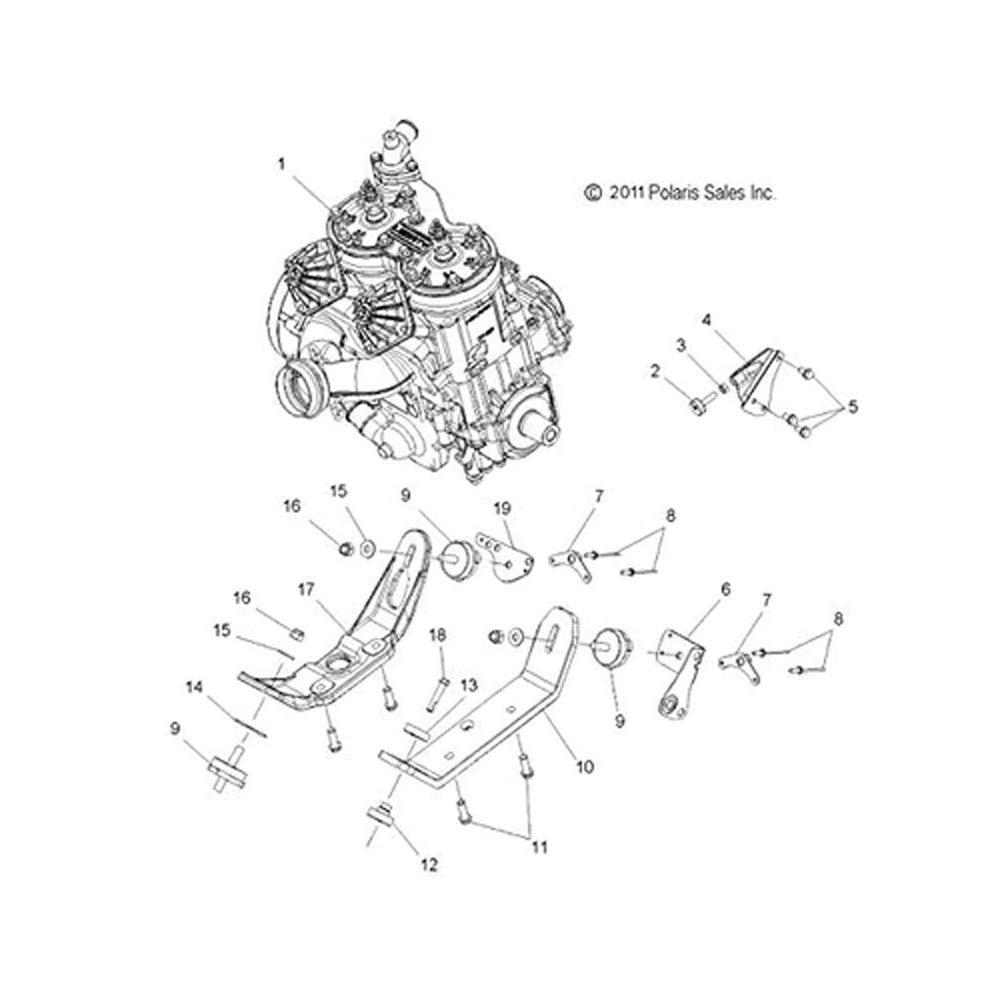 Polaris 1016938 Torque Stop WideTrak IQ 500 600 2010-2017
