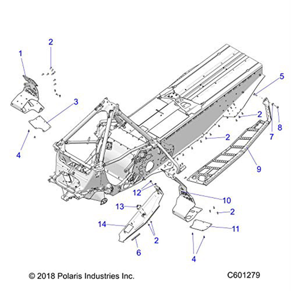 Polaris 1019139-737 Indian Sky Blue Left Hand Footrest Indy Rush Switchback 800