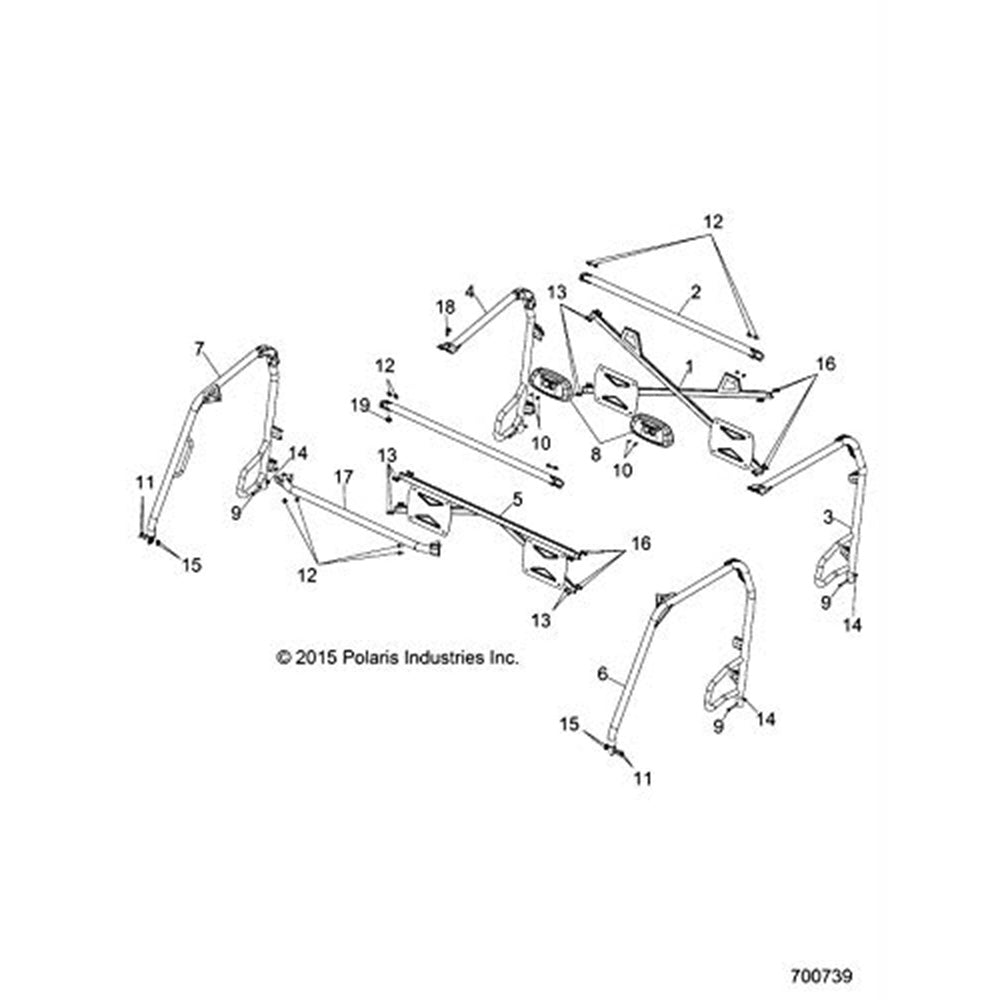 Genuine OEM Polaris Cab Frame Ranger 1019986-458