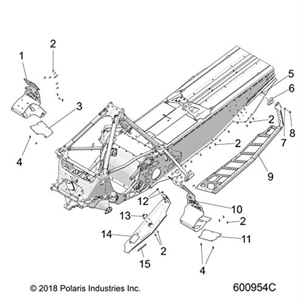 Polaris 1021543 Right Hand Footrest Support Indy Switchback RMK 800 850 600 XC