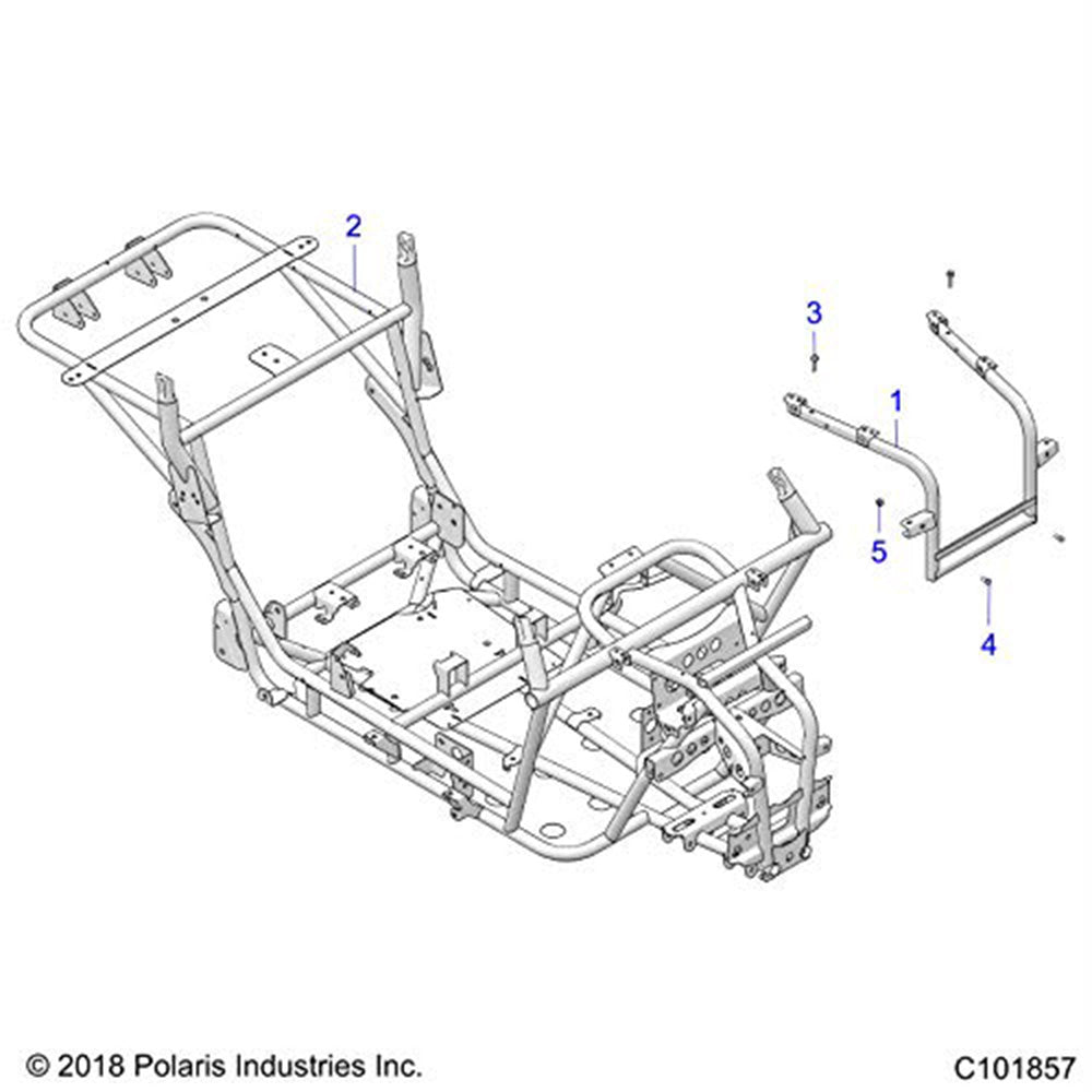 Polaris 1022687-458 Matte Black Front Chassis ACE 150 2017-2021