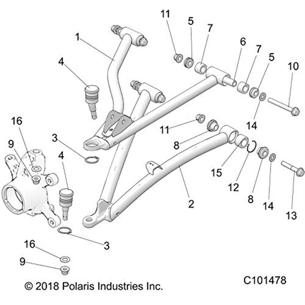 Polaris 1023399-293 Indy Red 55 Front Left Lower Control Arm Scrambler 1000 XP