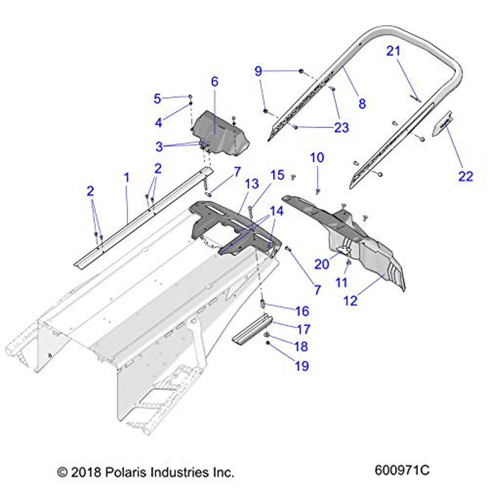 Polaris 1023793-293 Indy Red Rear Closeoff Indy Switchback XCR 800 850 600 XC
