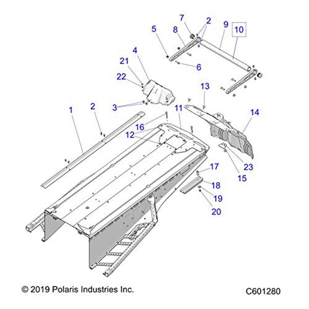 Polaris 1023793-737 Indian Sky Blue Rear Closeoff Indy Switchback XCR 800 850