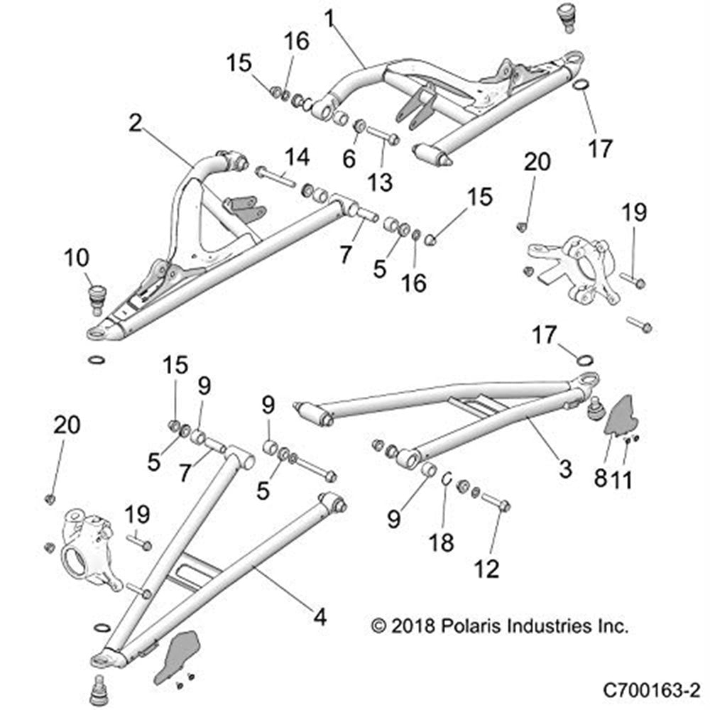 Polaris 1024383-737 Sky Blue Front Left Lower Control Arm RZR  XP  Turbo  S  4