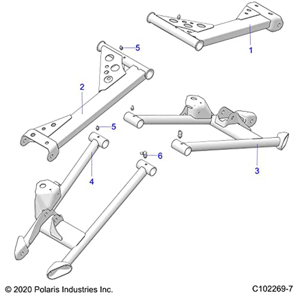 Polaris 1025620-293 Indy Red Rear Right Upper Control Arm Sportsman Scrambler
