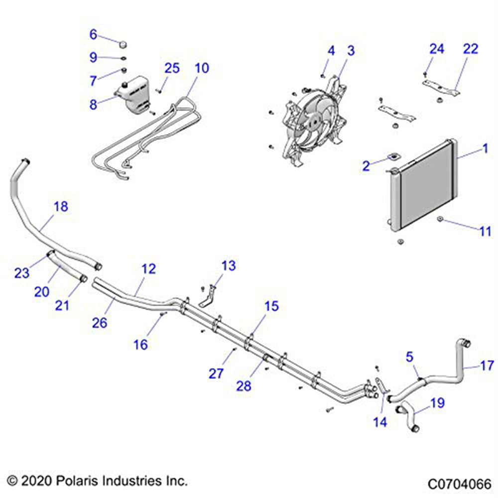 Polaris 1241135 Radiator Core General 1000 XP  4 1241123 2017-2025