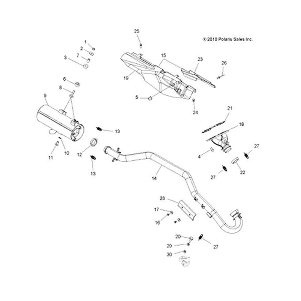 Polaris 1261223-489 Exhaust Silencer Sportsman Big Boss 800 850 600 700