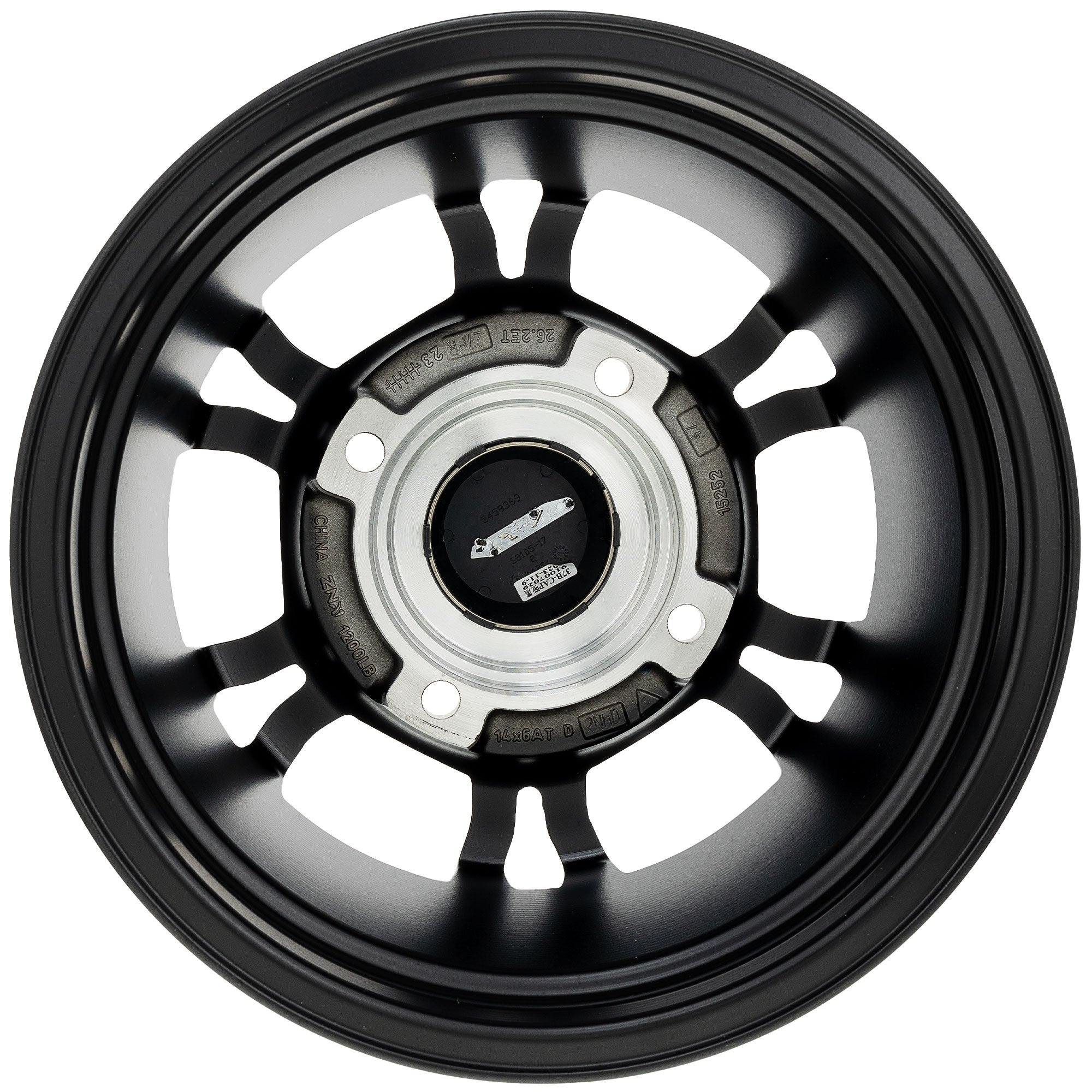 Polaris Matte Black Front 14x6 Wheel 1525247-458
