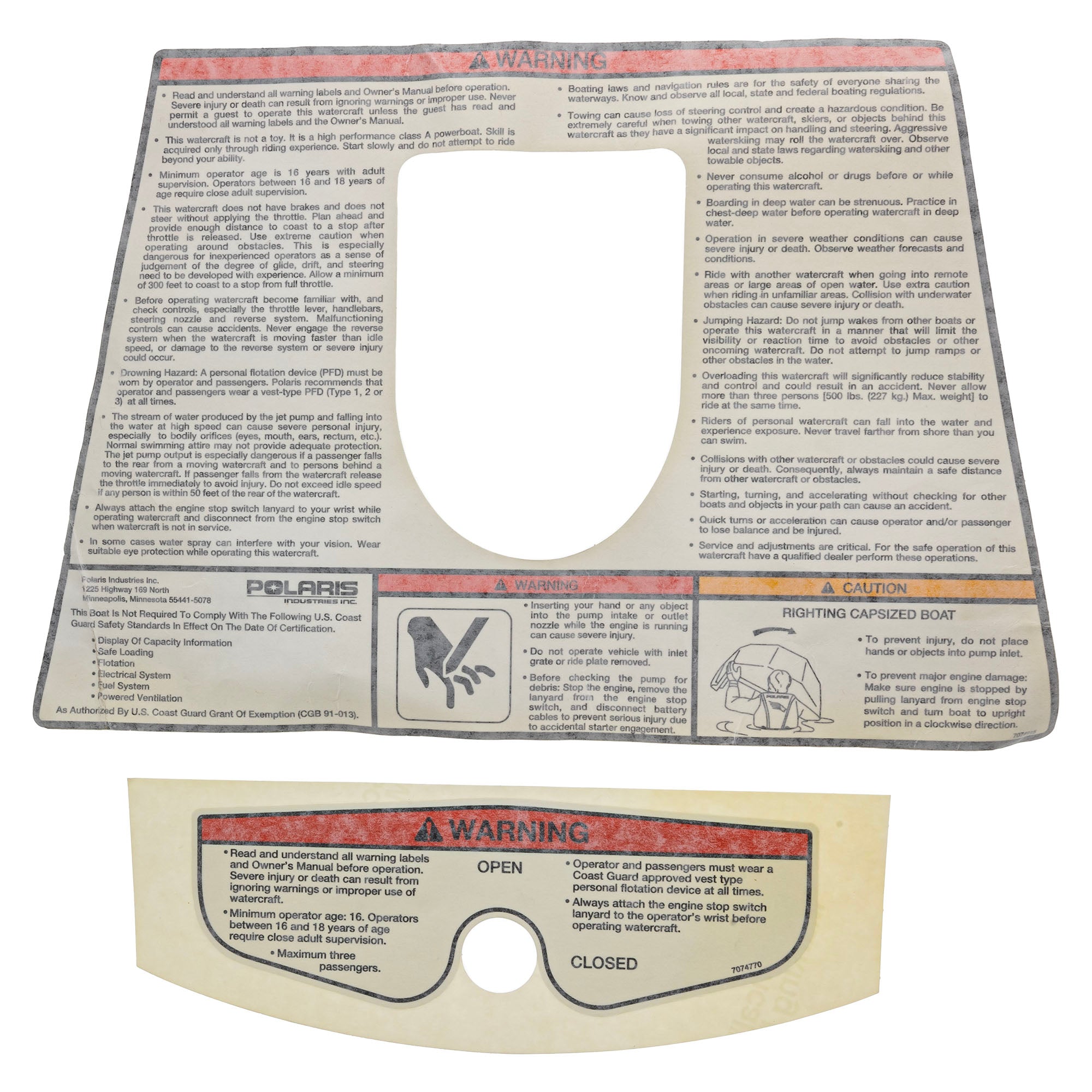 Polaris 2201184 Kit Decal 98 Slth. Part
