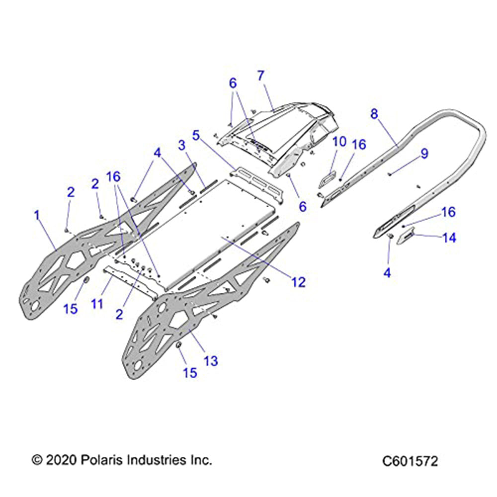 Polaris 2208399-133 Bright White Extruded Bumper 2020-2021