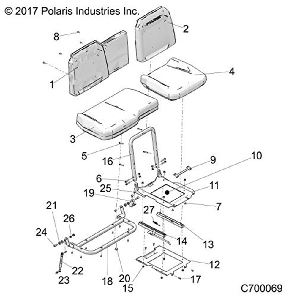 Polaris 2689005 Black/Pursuit Camo Seat Bottom Ranger 1000 XP  Crew 2019-2021