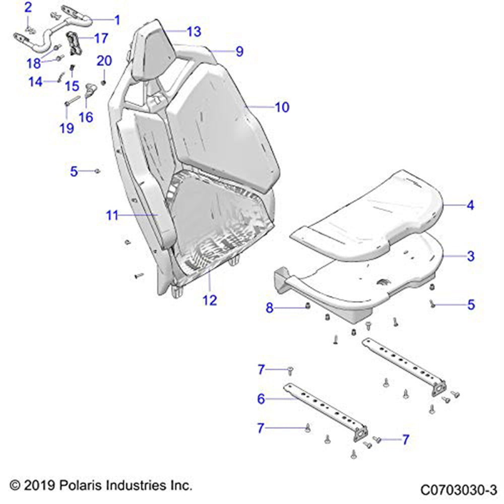 Polaris 2689863 Black Seat Back RZR  XP  Turbo  4 2020-2024