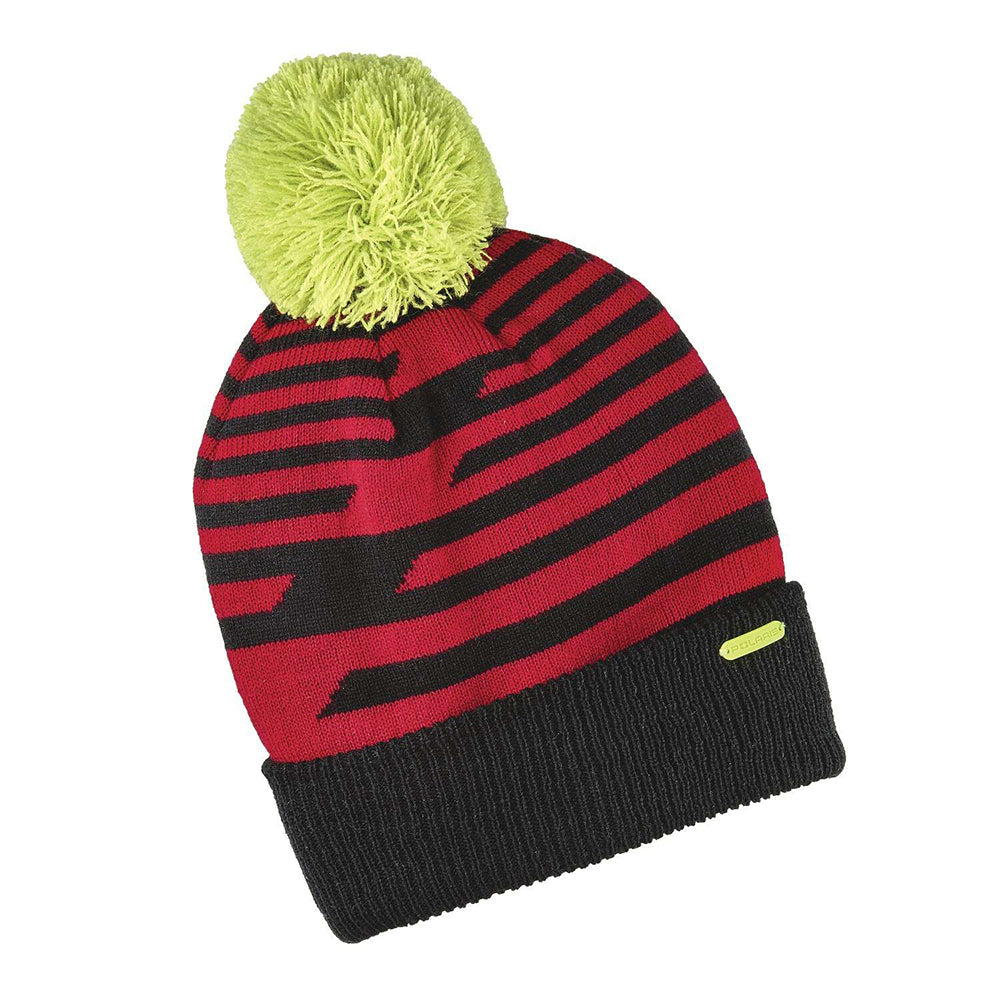 Polaris  Youth Knit POM Beanie with Metallic Tag Warm Cozy Comfortable Winter Hat - One