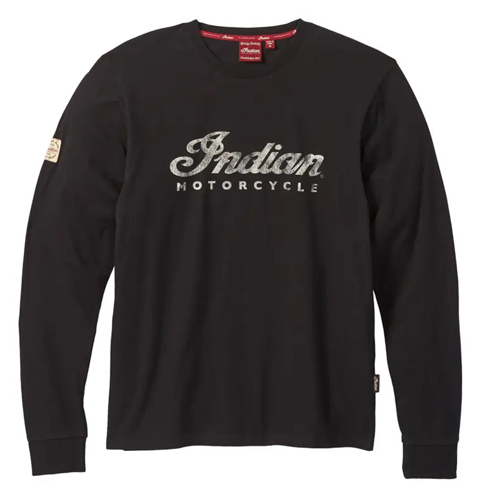 Indian Motorcycle Mens Long Sleeve Script Logo T-Shirt