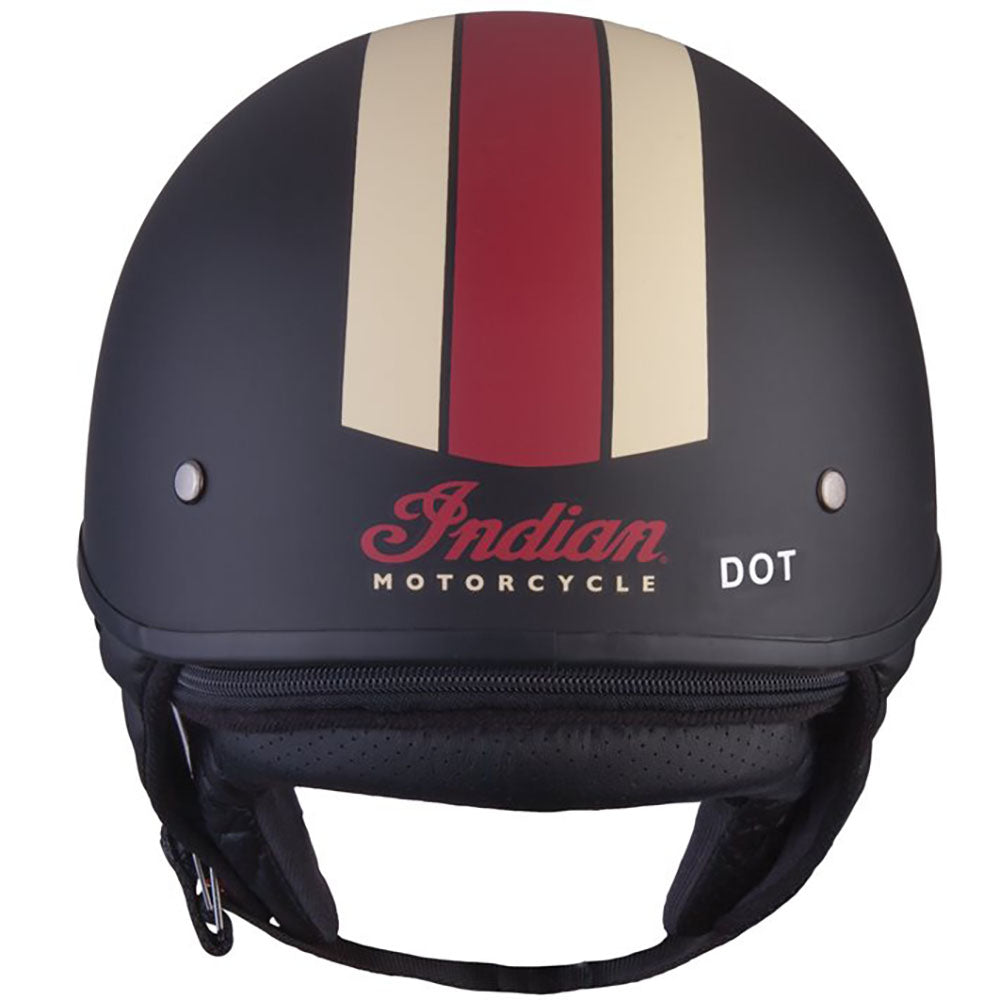 Polaris Indian Half Helmet w/Retro Racing Stripe Wind Protection