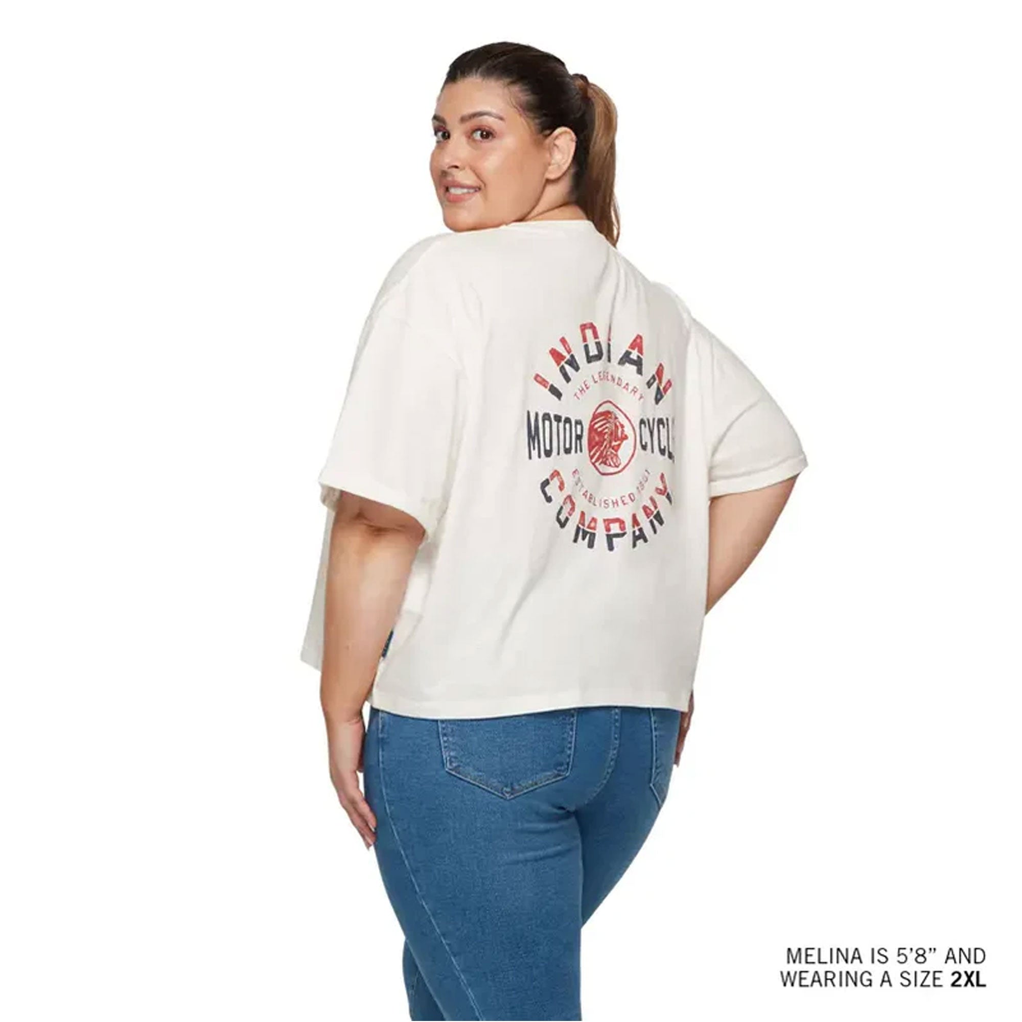 Indian Motorcycle Cropped Legendary Pocket T-Shirt White