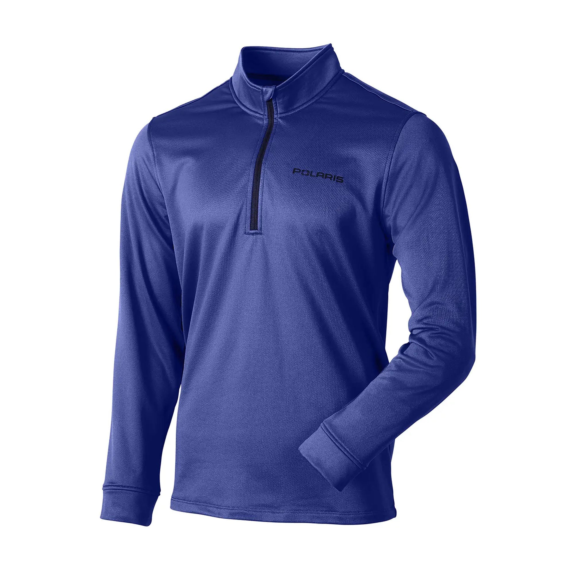 Polaris  Blue Mens Tech Quarter Zip Warm Stretch Fleece Lined Interior Blue