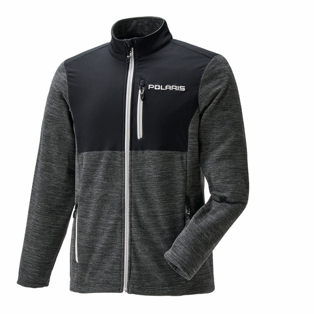 Polaris  Gray Full Zip Trail Mid Layer Jacket Moisture Wicking Fleece Insulating